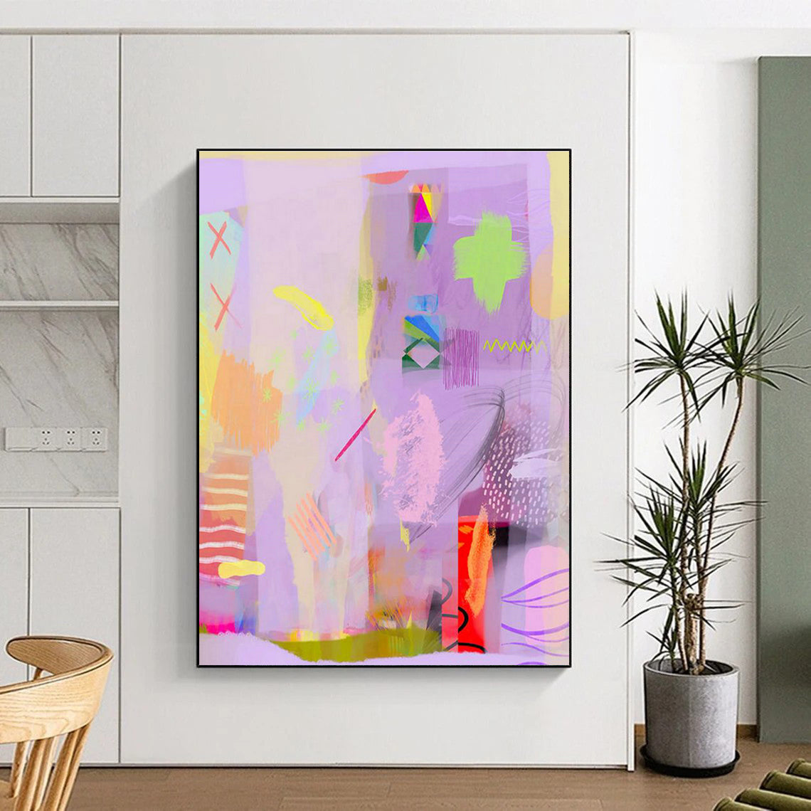 Large Custom Hand-Painted Abstract Artwork - Elegant Accent for Jewelry Stores  DLZ0169