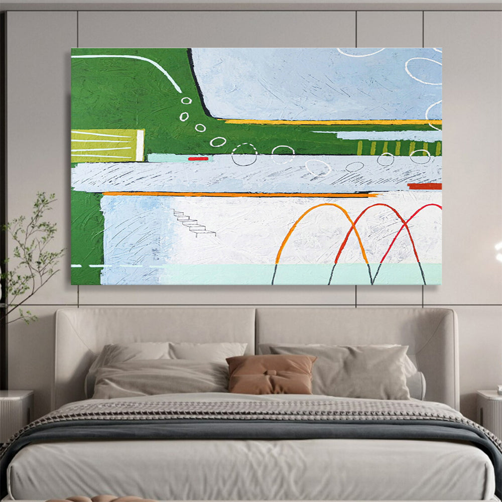 Large Custom Abstract Hand-Painted Art for Antarctic Penguin Colony Research Station DLZ2949