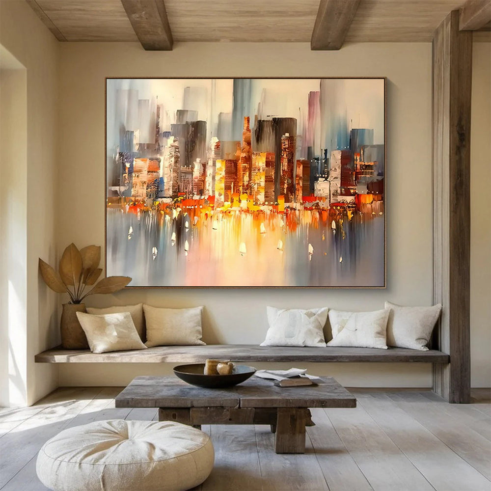 Big Customizable Hand-Painted Abstract Canvas for Recording Studios DLZ3283