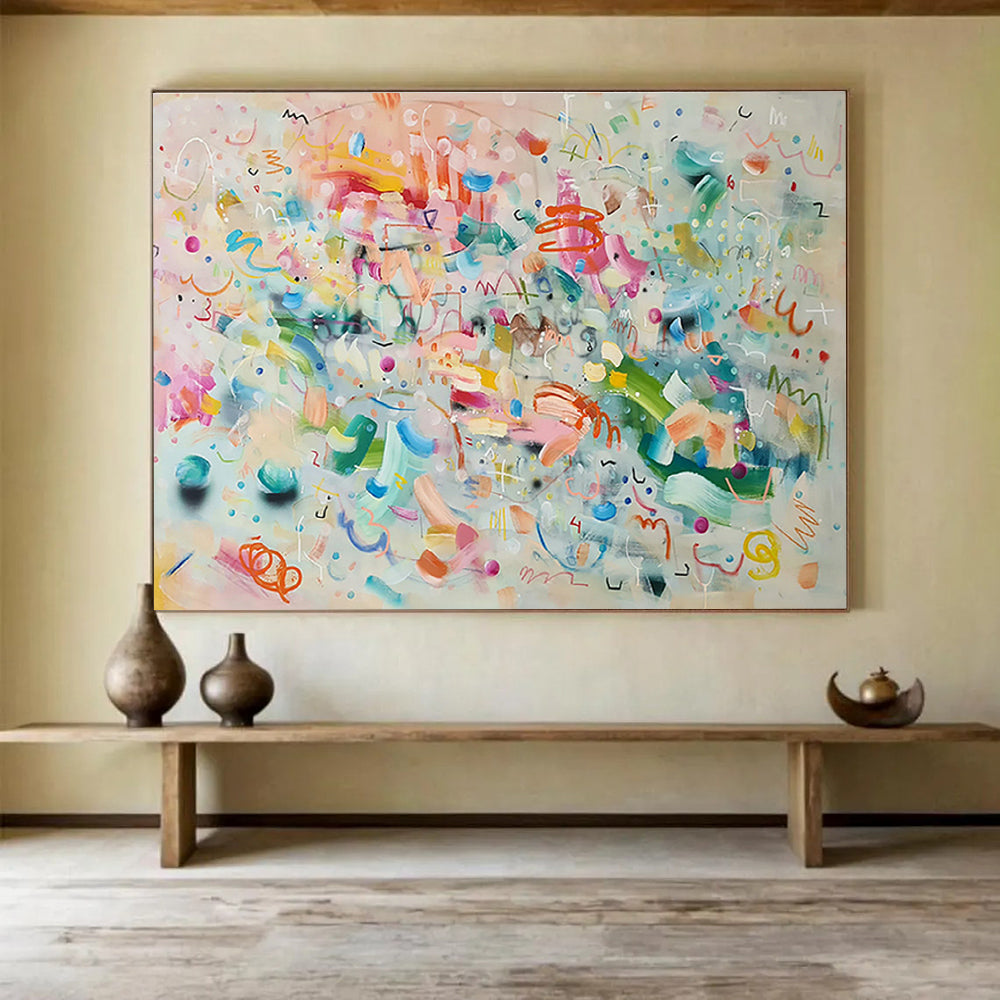 Cold Wax Medium Custom Hand-Painted Abstract for Gallery Exhibitions