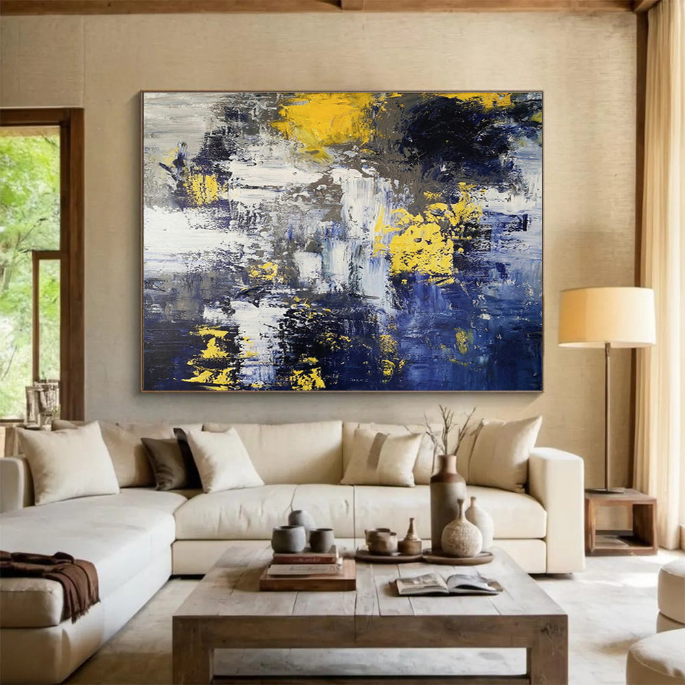Custom Giant Abstract Hand Painting for Subterranean Aquifer Monitoring and Protection Center DLZ3033