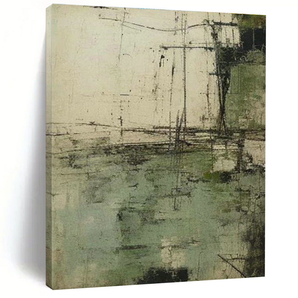 Grand Custom Hand-Painted Abstract Artwork - Artistic Sophistication for High-End Furniture Showrooms  DLZ0260
