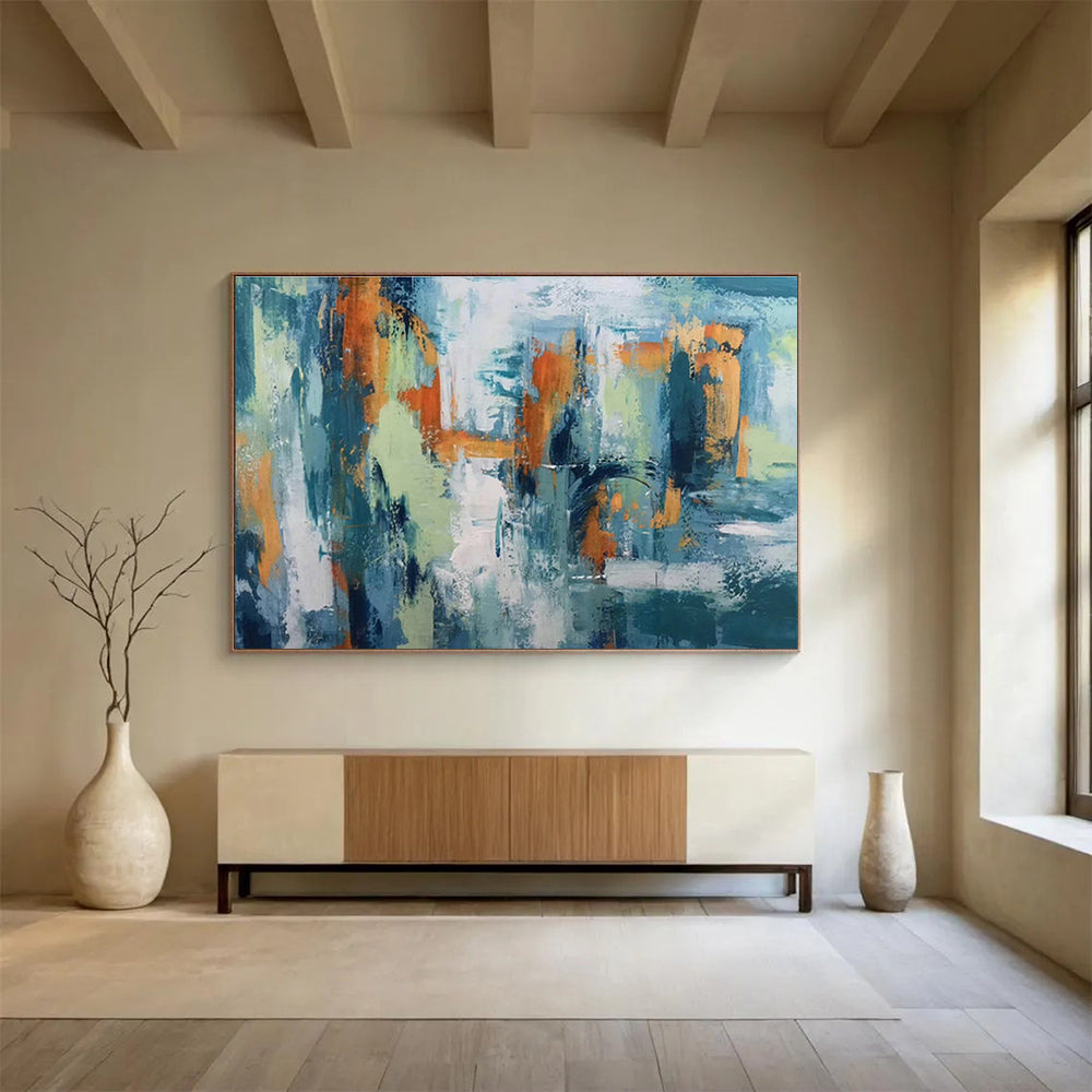 Custom Giant Abstract Hand Painting for Hotel Lobby DLZ2679