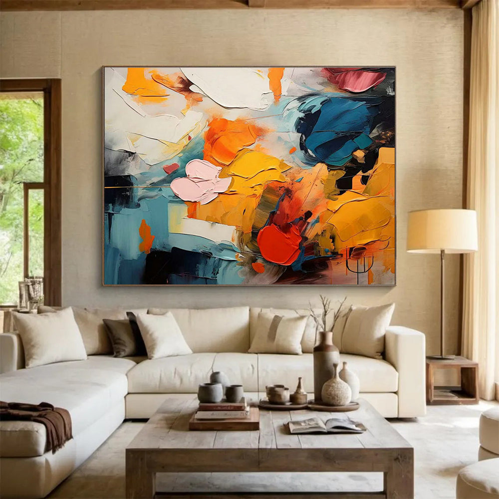 Customized Large Abstract Hand Painting for Antarctic Marine Microbial Enzyme Activity and Function Research Base DLZ3215
