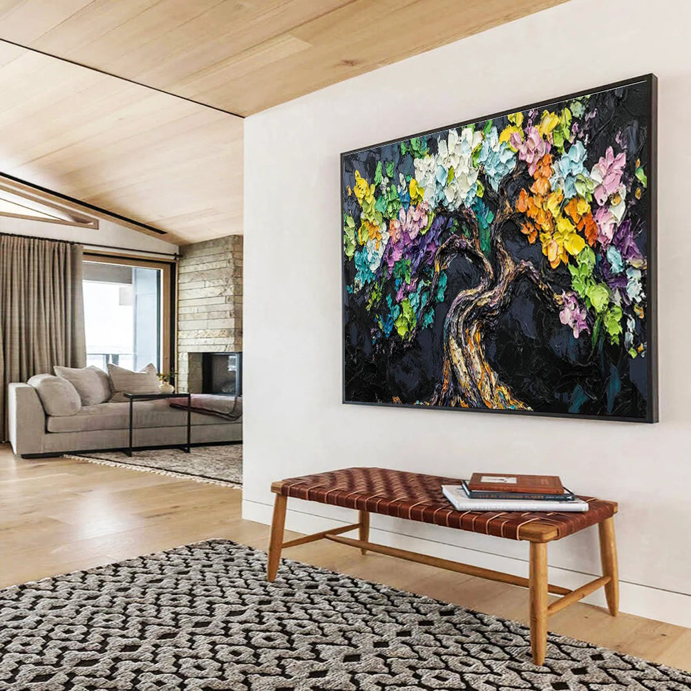 Custom-Made Giant Abstract Hand Painting for Subterranean Geothermal Power Plant Power Generation Capacity Expansion Center DLZ3209