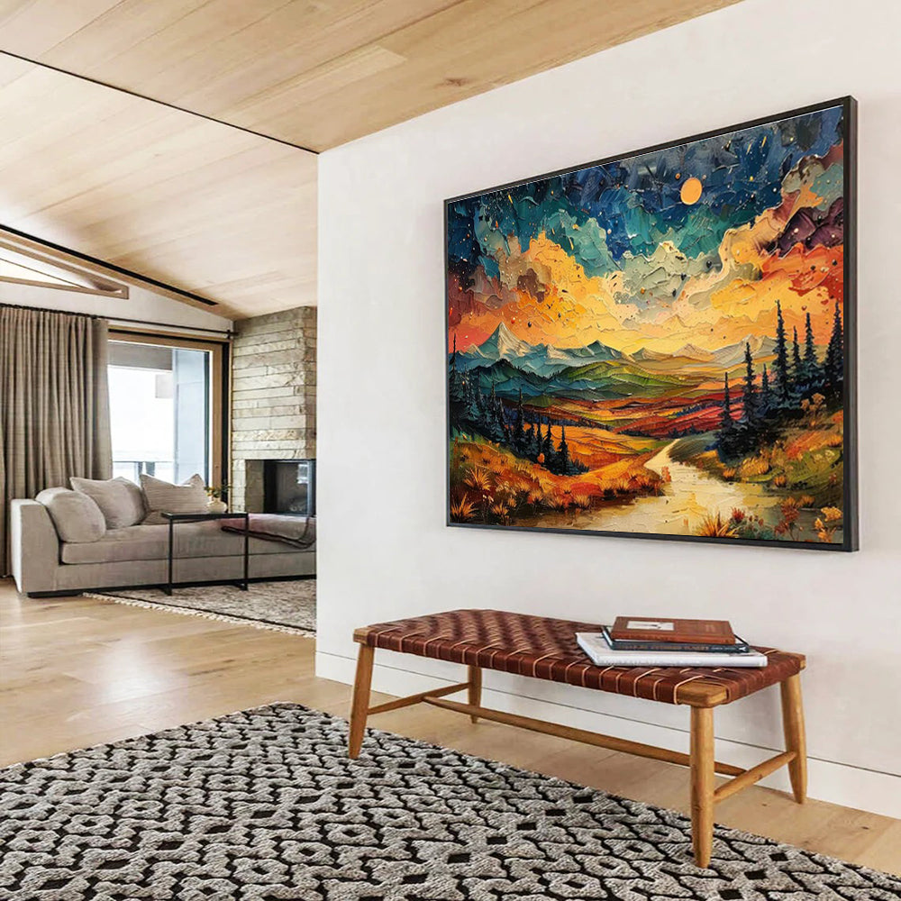 Custom-Made Space Tourism Spaceport Control Tower Large Abstract Hand Painting DLZ2636
