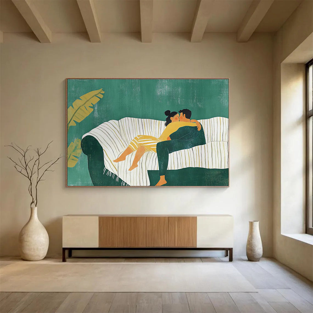 Custom-Made Brainwave Meditation Pod Large Abstract Hand Painting DLZ2616