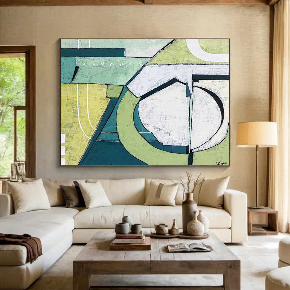 Customized Large-Scale Abstract Hand Painting for Seaside Cliff Observatory Deck DLZ2927