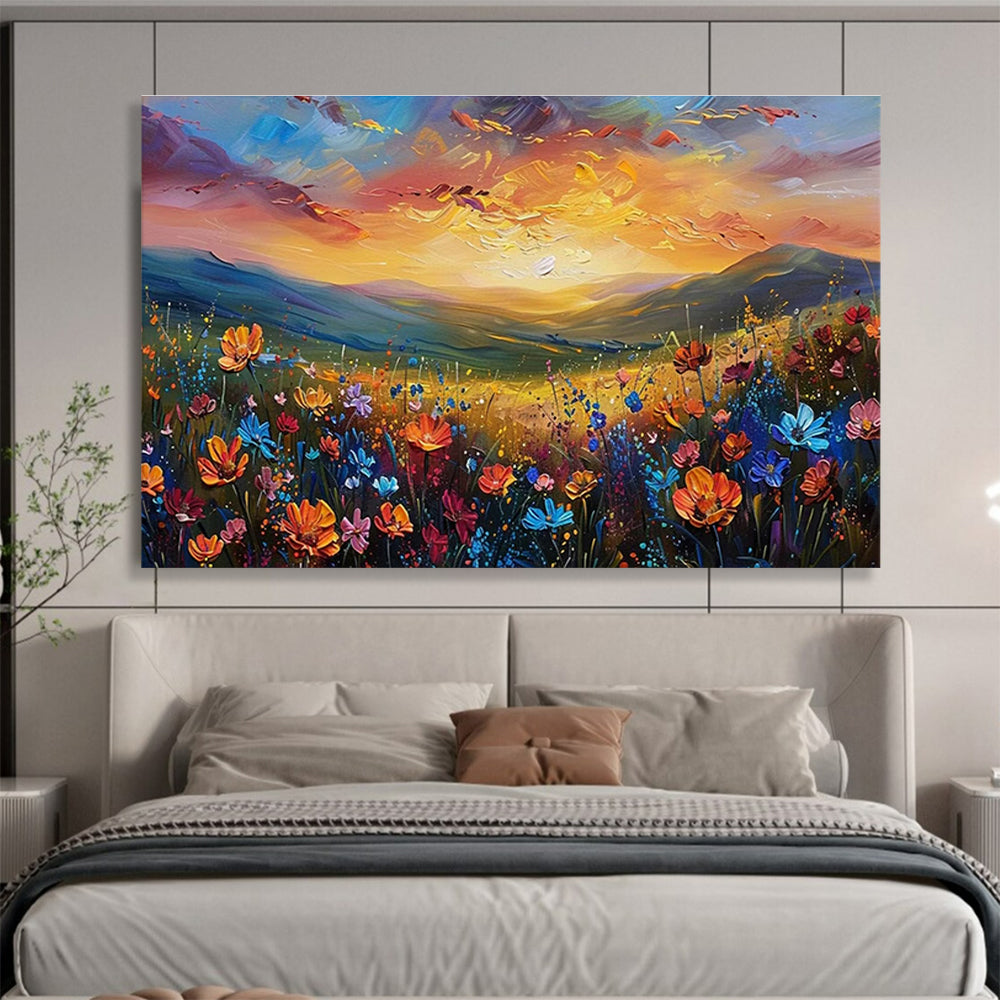 Hand-Painted Large Abstract Painting, Bold Colorful Wall Art for Living Room DLZ3221