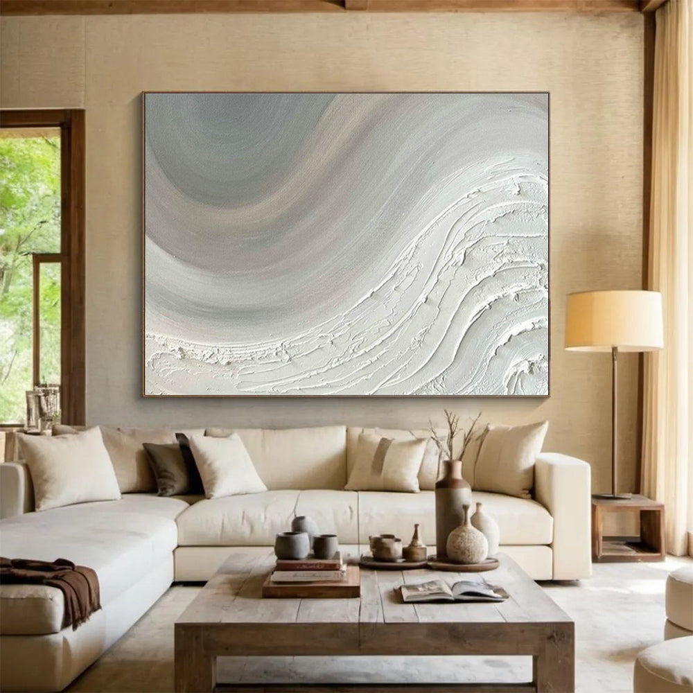 Oversized Custom Abstract Hand Painting for Arctic Ice Core Analysis Laboratory DLZ2968