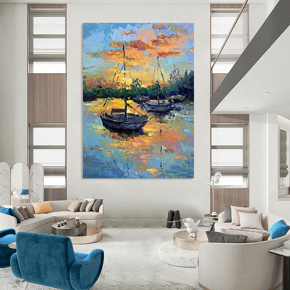 Vast Large-Scale Custom Hand-Painted Abstract Canvas - Artistic Imagination for Fantasy Role-Playing Game Conventions  DLZ0321