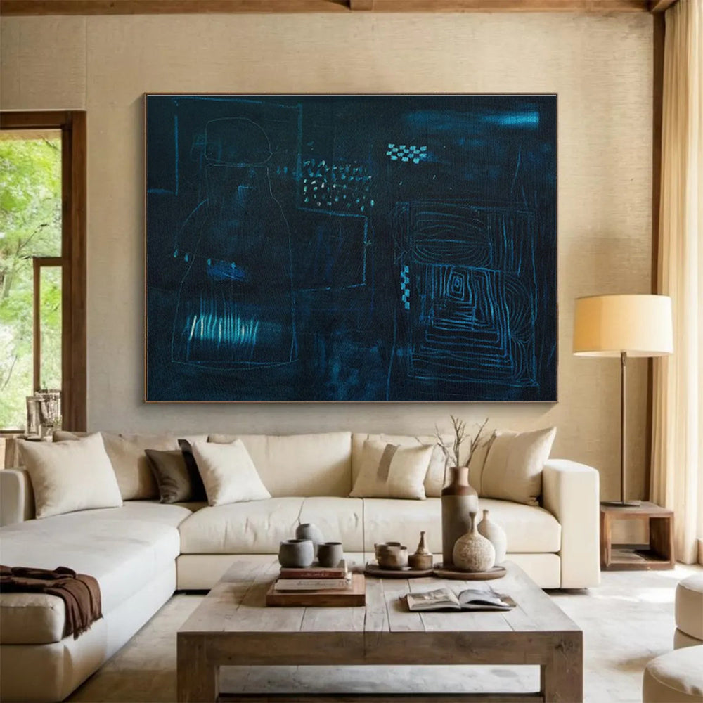 Monochromatic Gradient Custom Hand-Painted Abstract Art with Texture for Bathrooms and Humid Spaces