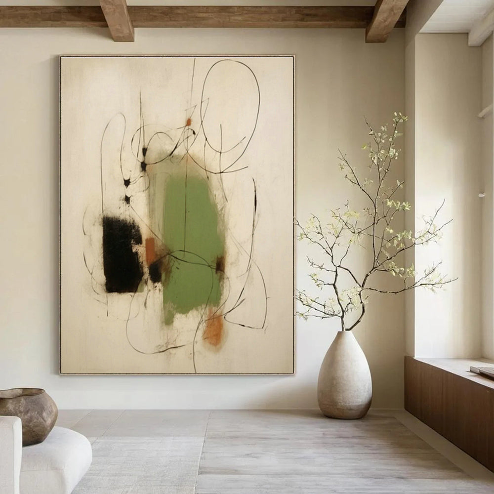 Extra - Vast Hand - Painted Abstract Canvases for Bedroom Window Walls & Cottage Hallway Storage Benches DLZ0829