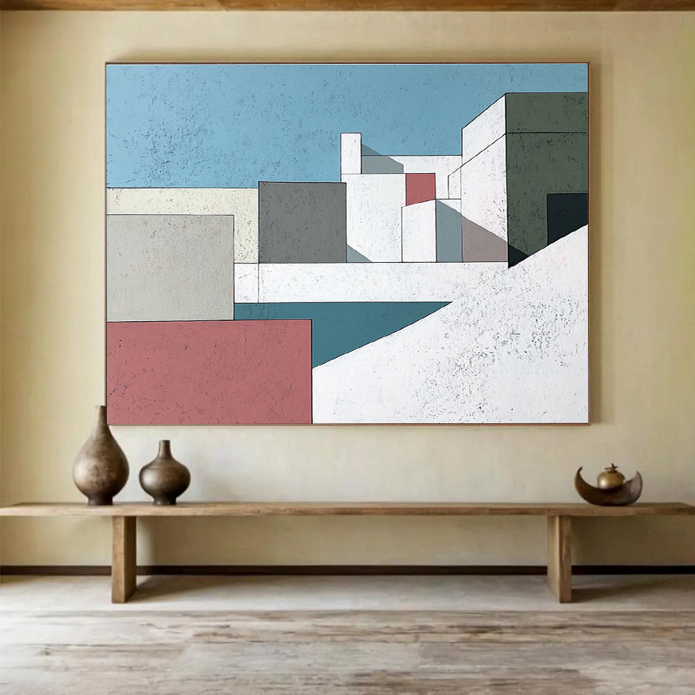 Colorful Geometric Architectural Abstract Painting DYP080