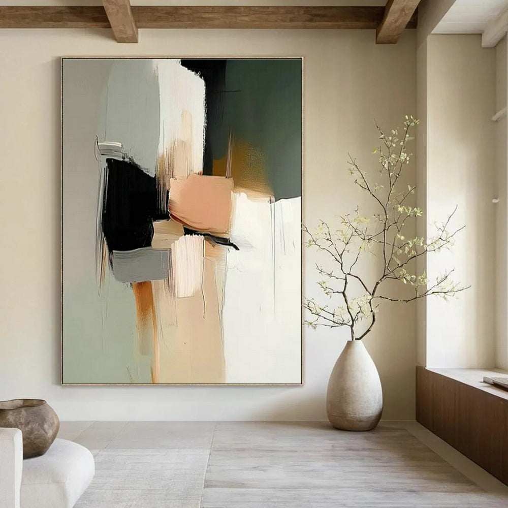 Large Customizable Hand-Painted Abstract Art for Hallway Gallery Wall and Living Room Console Table Backdrop DLZ1840