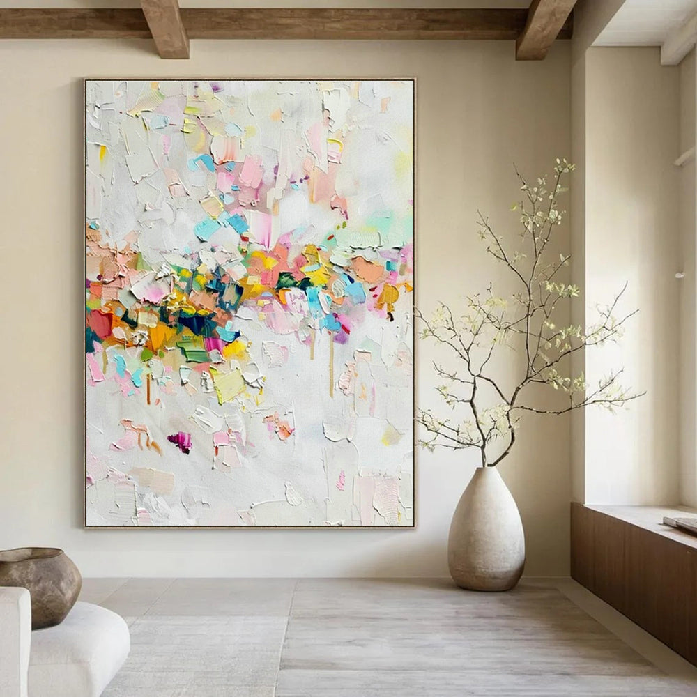 Oversized Custom Handmade Abstract Wall Art for Office Breakout Area and Dining Room Banquette Seating Wall DLZ1920