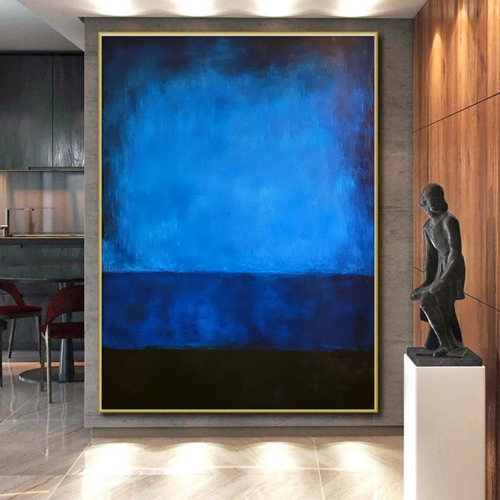 Blue Gradient Abstract Painting with Soothing Tones GER087