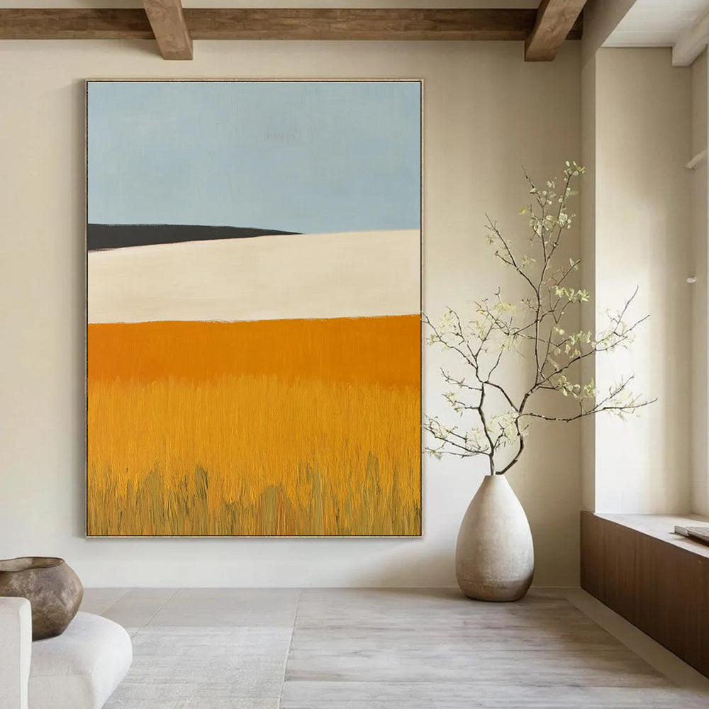 Minimalist Landscape Abstract Painting with Bold Color Blocks ADGE434
