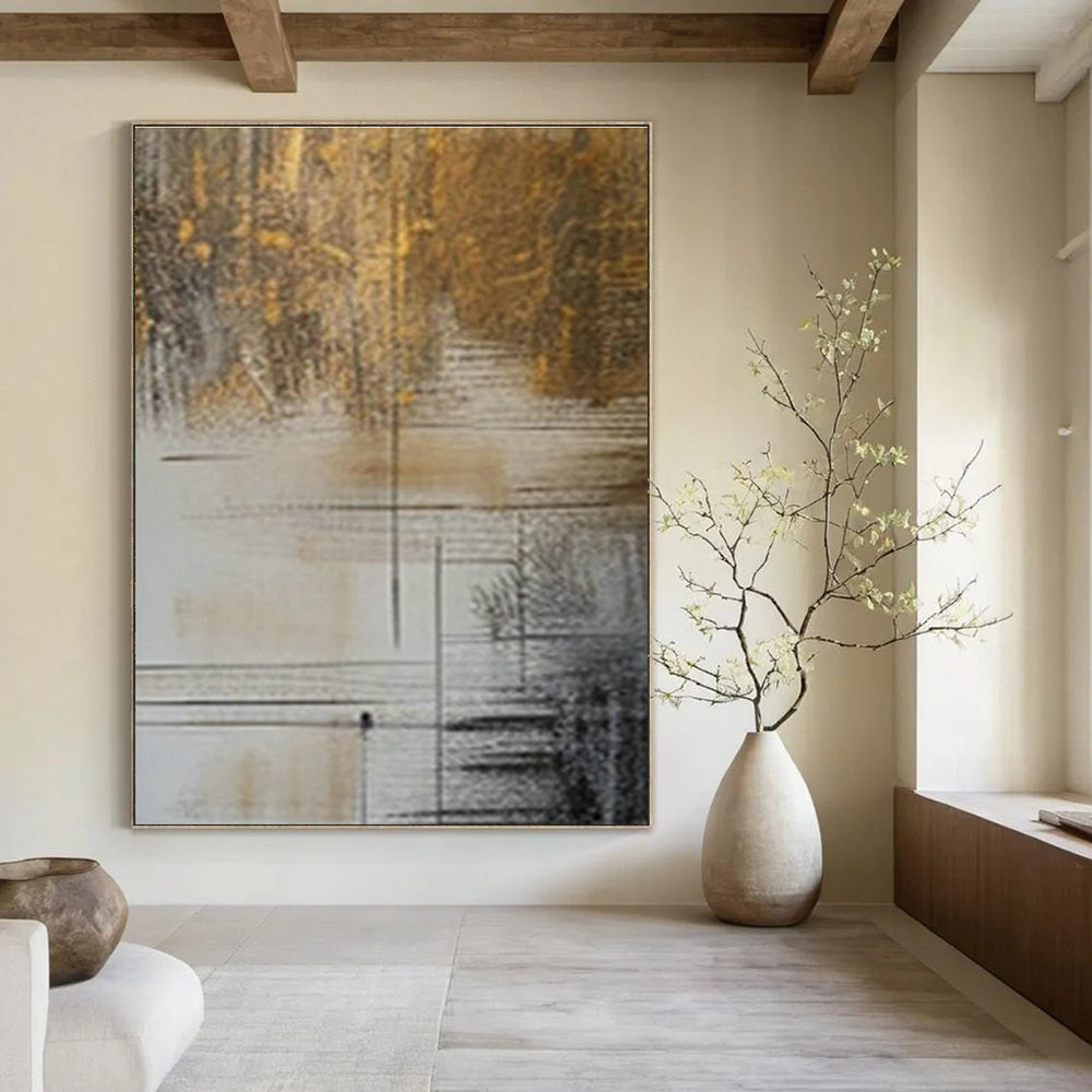 Bespoke Hand-Painted Oversized Abstract Canvas for Dining Room & Entryway DLZ0987