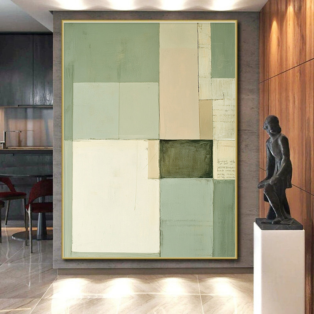 Geometric Color - Block Abstract Painting with Soft Tones GER274