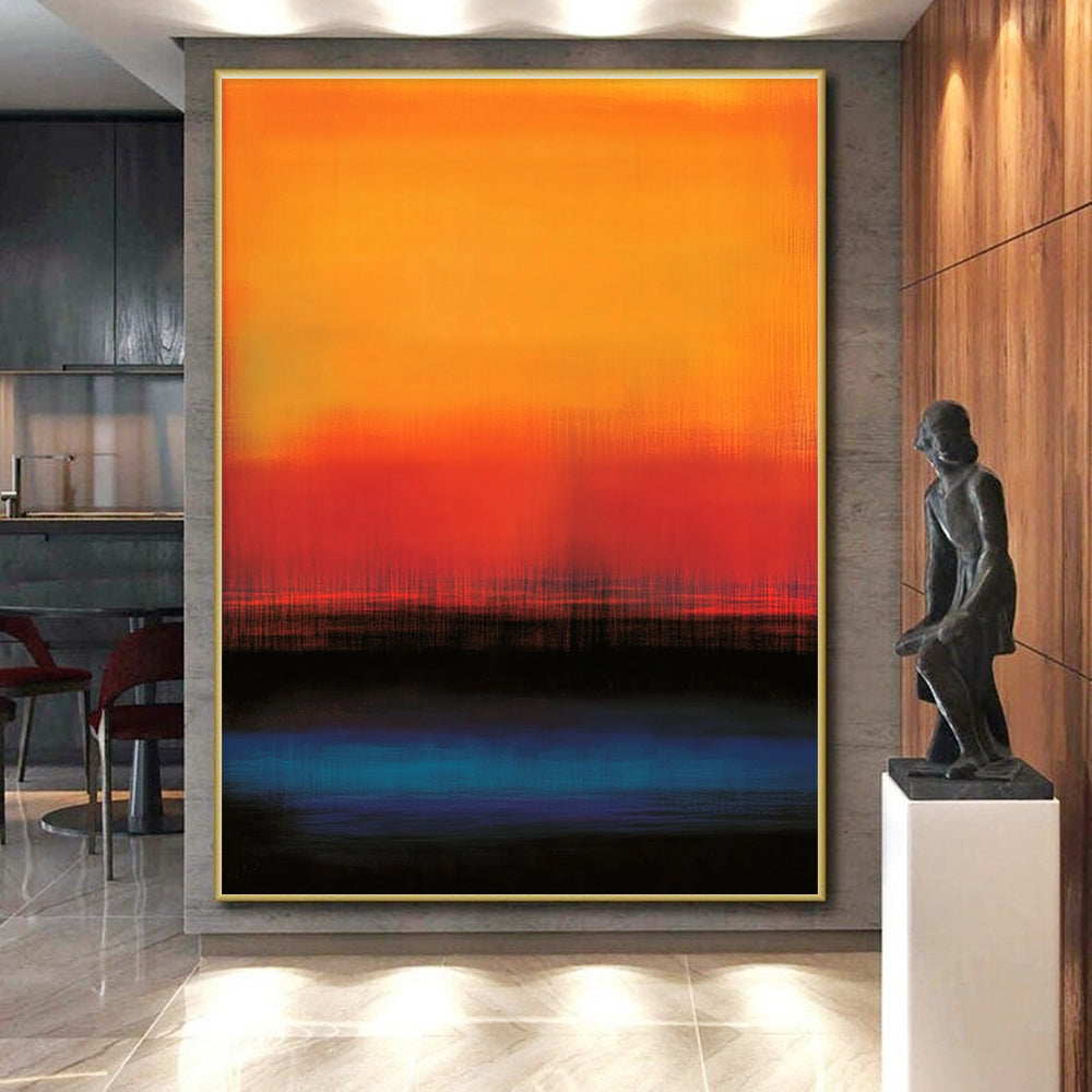 Orange Red Gradient Abstract Painting with Subtle Textures GER490