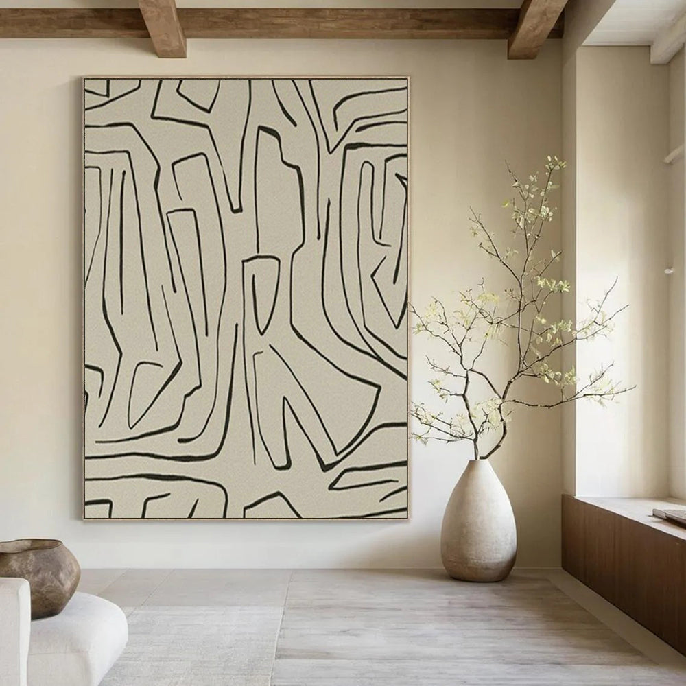 Massive, Custom - Sized Handmade Abstract Canvas for Cottage & Living Room DLZ2046