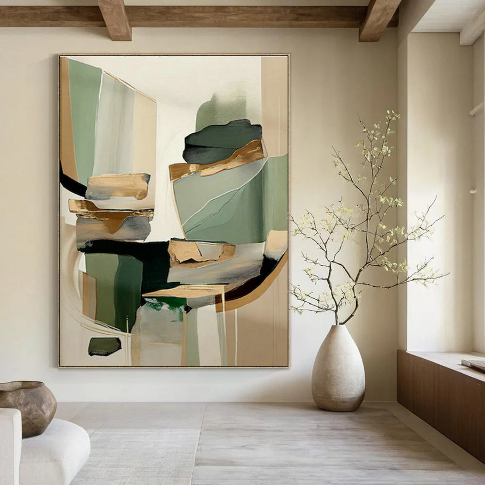Custom Hand-Painted Abstract Canvas for Office & Living Room DLZ1644