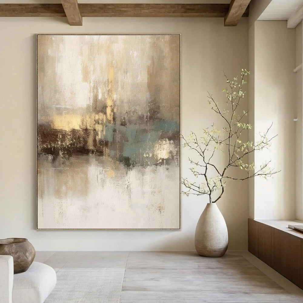 Large Customizable Hand-Painted Abstract Canvas for Living Room Wall Sconce Niche Wall and Bedroom Bedside Table Wall DLZ1916