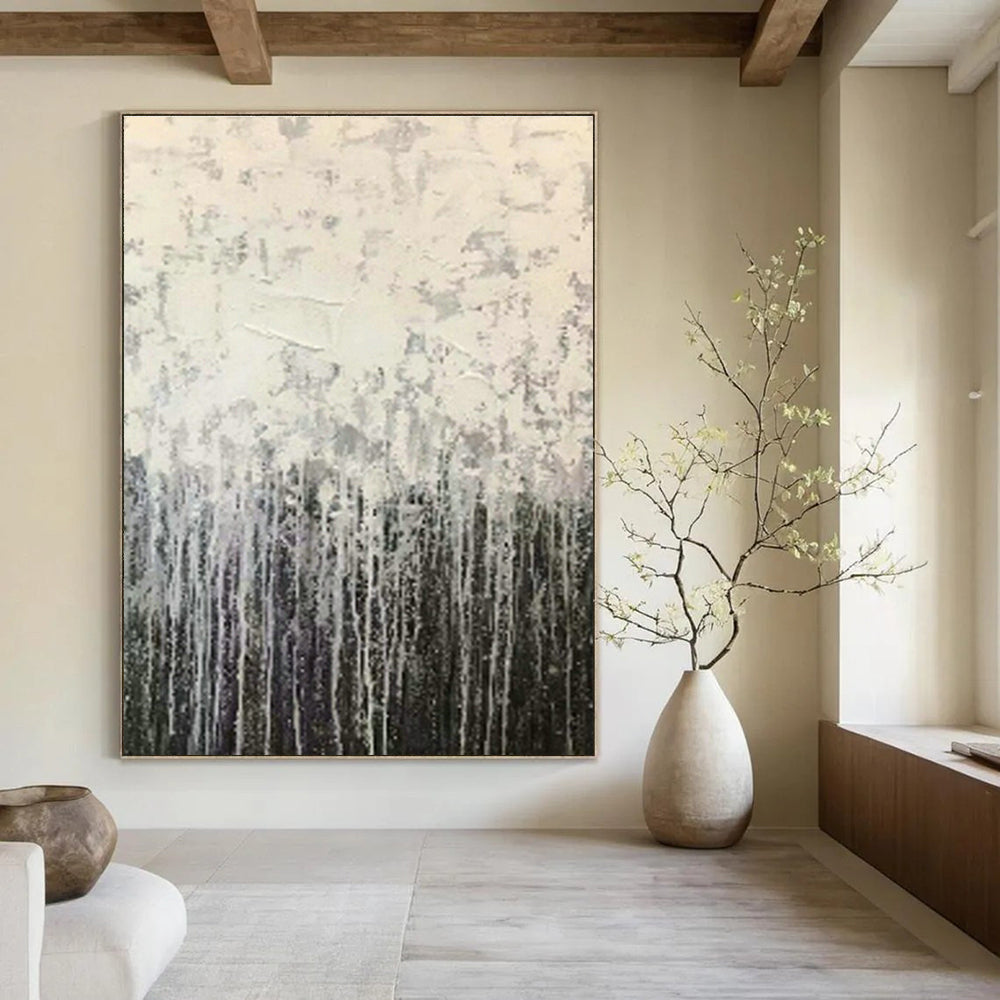 Hand - Painted Custom Abstract Canvases for Cottage Living Room Fireplace Screen Panels & Dining Room Buffet Cabinet Legs DLZ0890