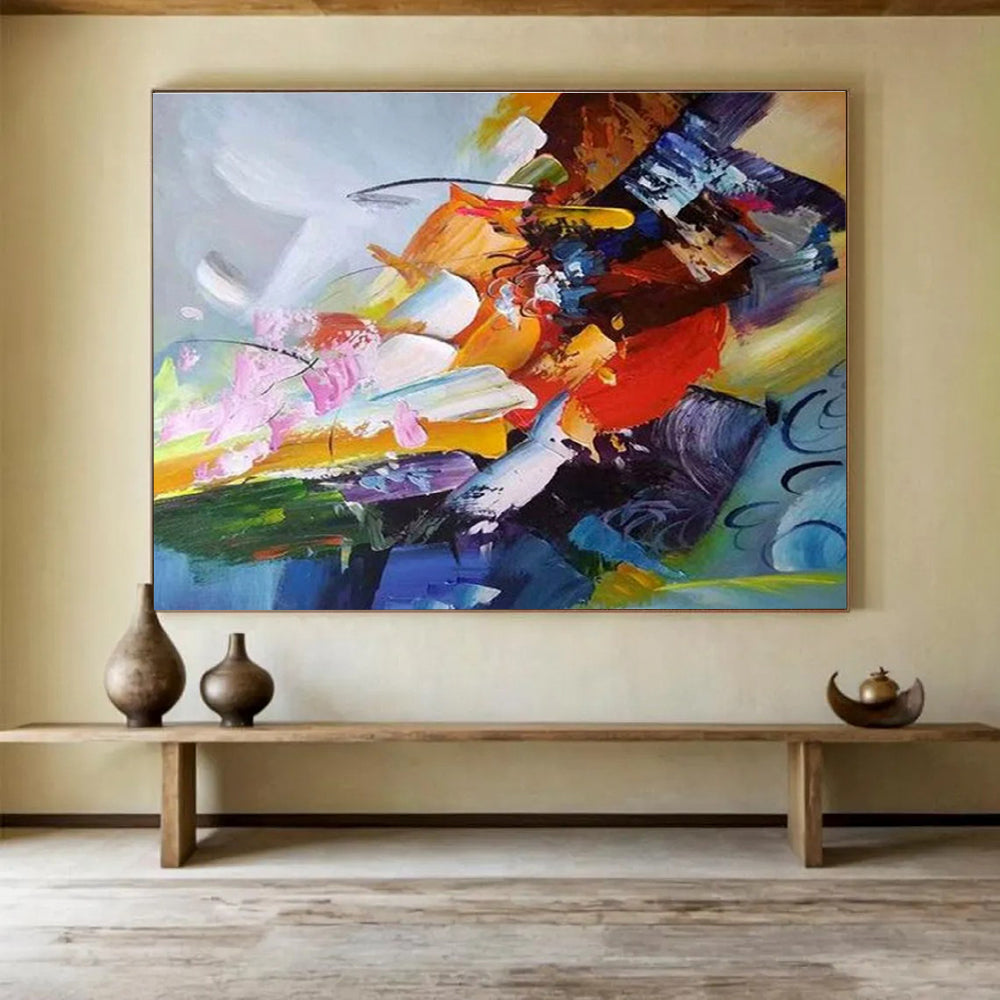 Dynamic Color Fusion Abstract Painting with Clashing and Blending Tones THY281