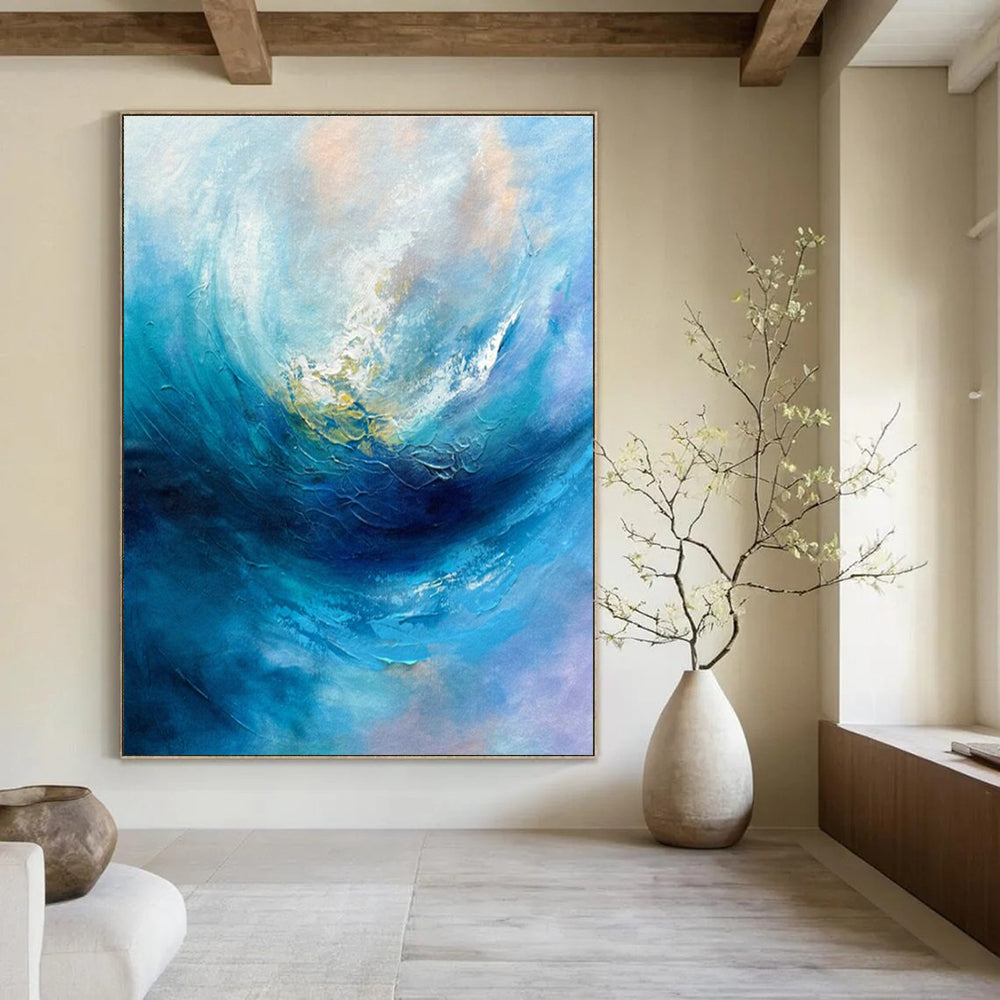Customizable Handmade Abstract Canvas for Dining Room and Cottage Entryway DLZ1528