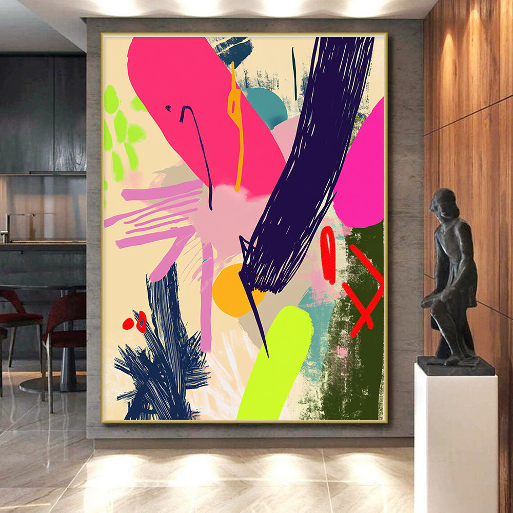 Neon - Hued Abstract with Pink, Purple, and Neon Green GER313