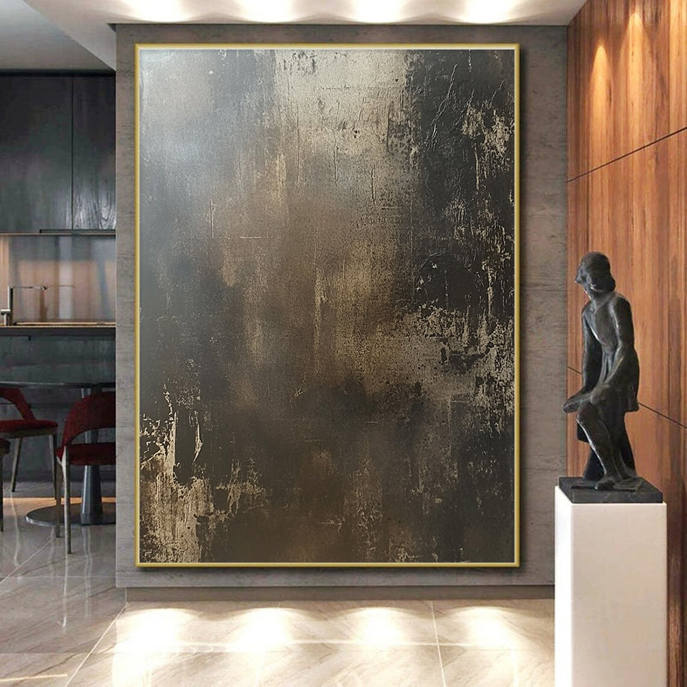 Dark Brown and Beige Textured Abstract with Subtle Variations GER253
