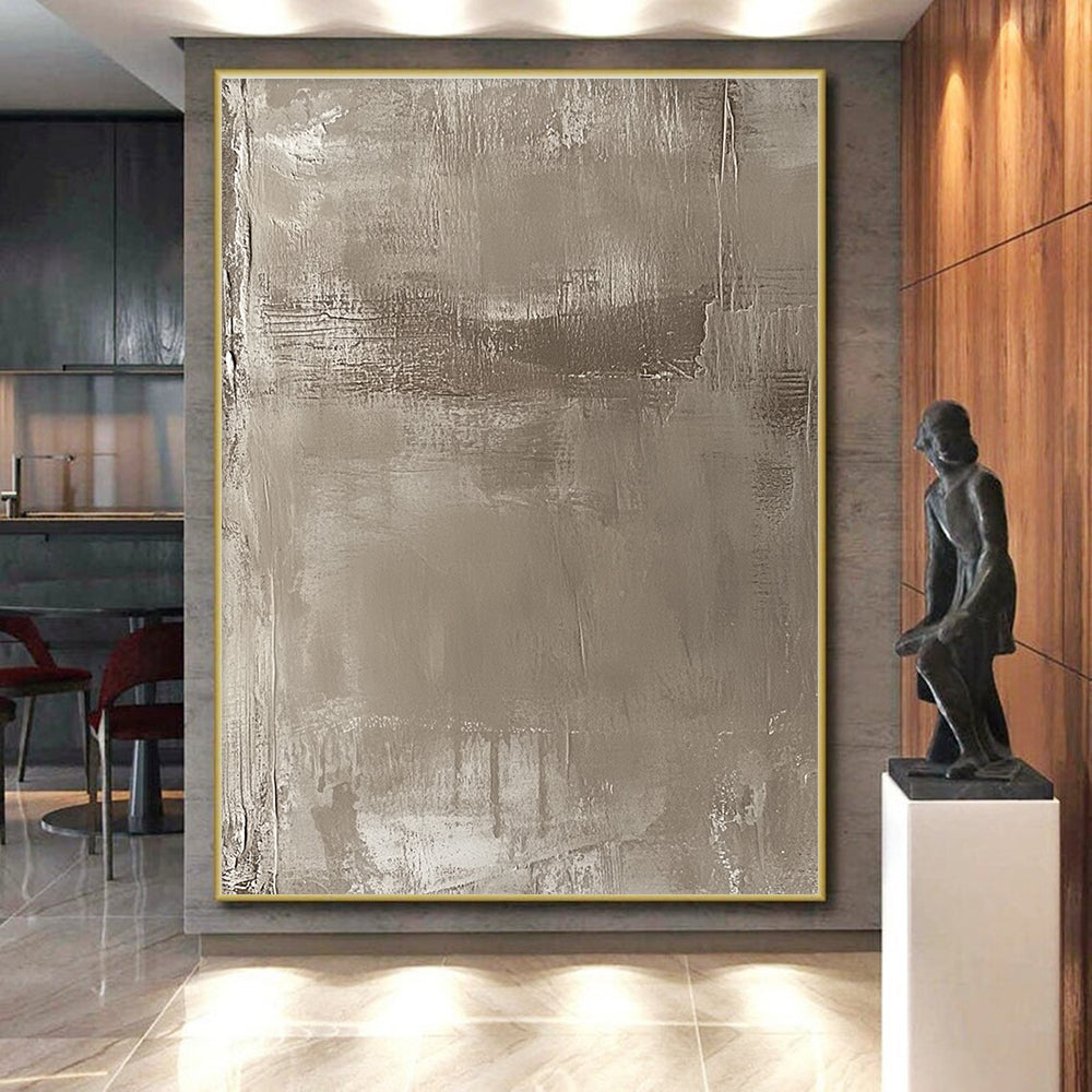 Beige Textured Abstract Painting with Earthy Tones GER103