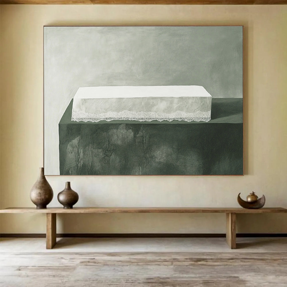 White Lace Box - Minimalist Still Life Painting DYP054
