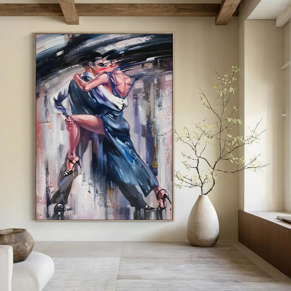 Custom Hand-Painted Abstract Canvas Art for Office & Cottage Bedroom DLZ2332