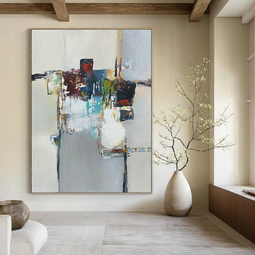 Oversized Hand - Painted Abstract Canvases for Bedroom Wardrobe Interior Backings & Dining Room Wine Rack Shelves DLZ0924