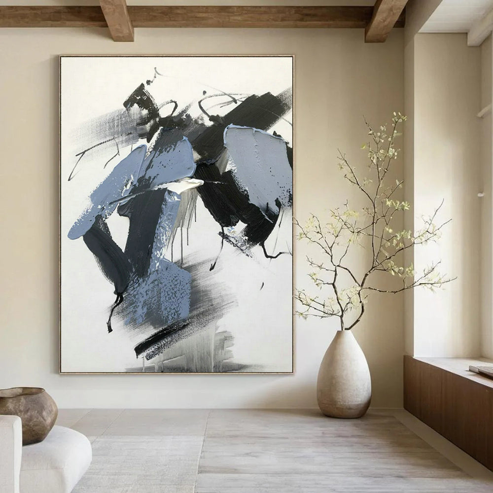 Large Hand-Painted Abstract Art for Bedroom Walk - in Closet and Hallway Linen Closet Doors DLZ1677
