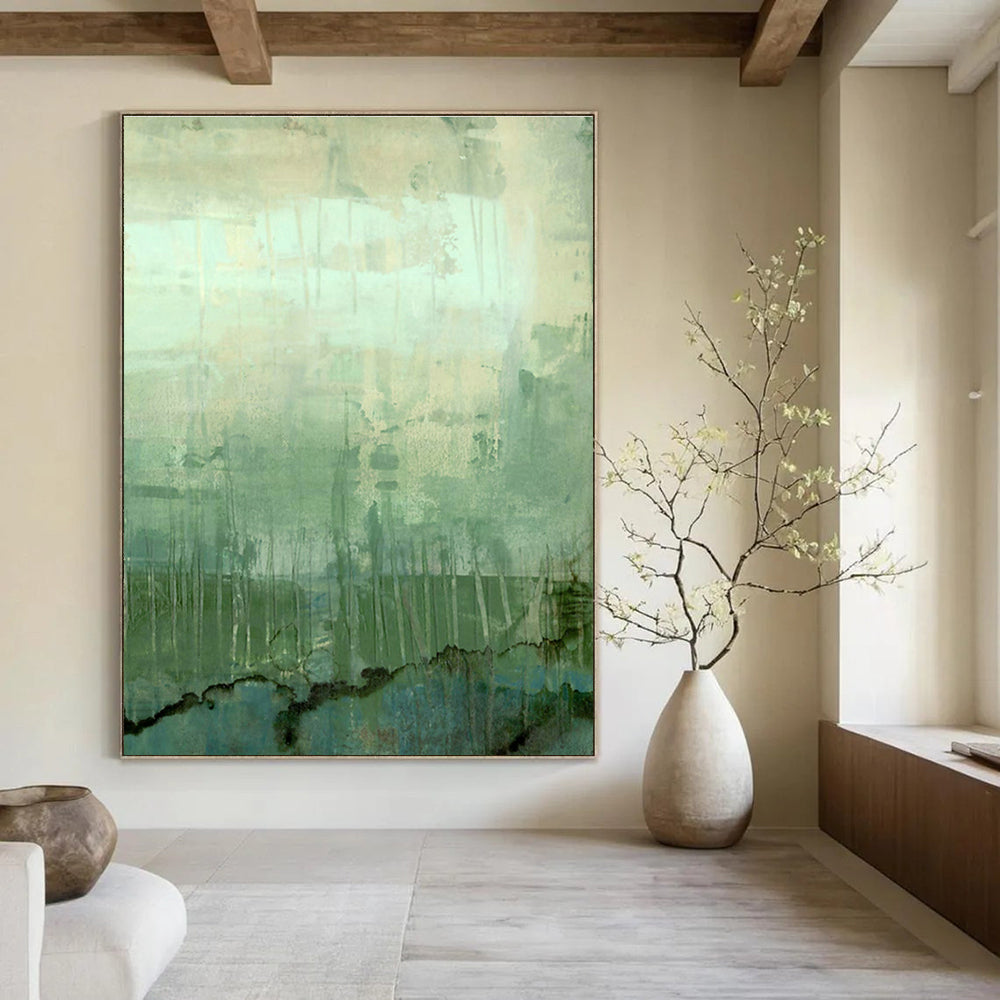 Hand-Painted Geometric Abstract Art Wall Hanging, the Artistic Integration of Dining Room and Corridor DLZ0959