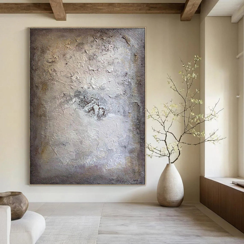 Beige Textured Abstract Painting ADGE258