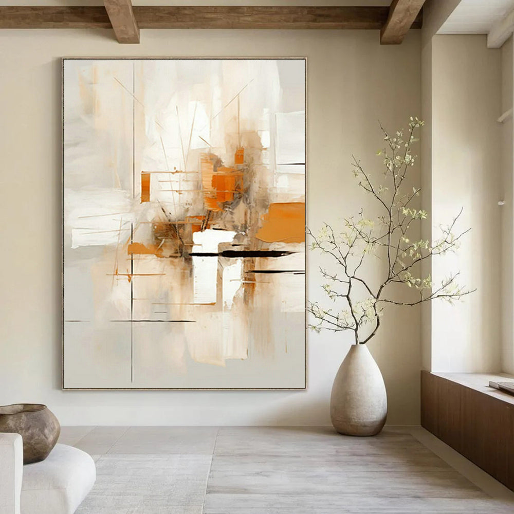 Original Handmade Abstract Painting for Dining Room Herb Garden Wall and Entryway Plant Stand Area DLZ1705