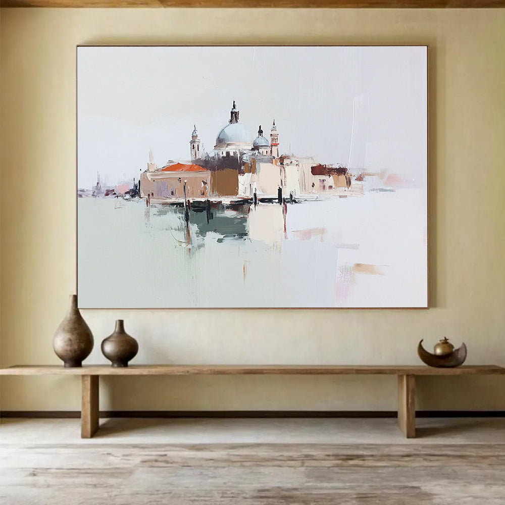 Abstract Venice Scene Painting with Soft Color Palette DYP285