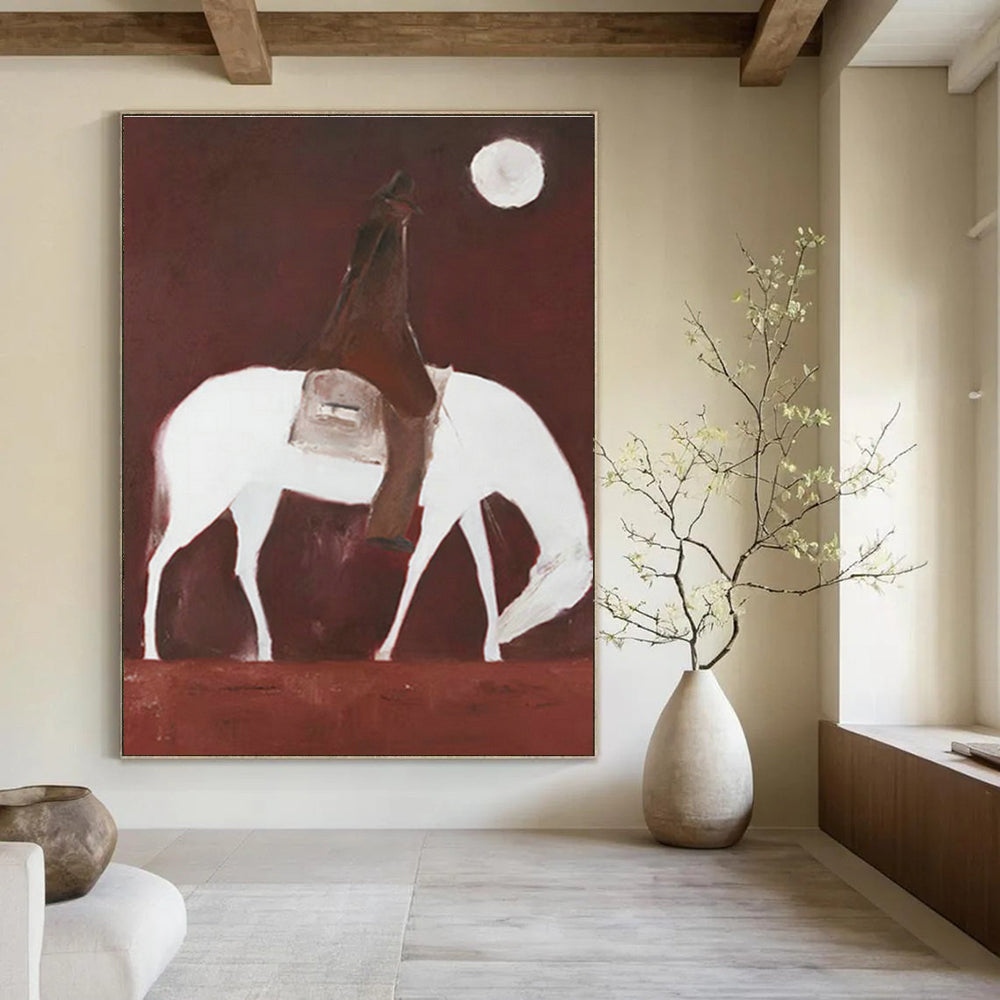 Oversized Handmade Abstract Canvas with Foil Detailing for Office & Hallway DLZ1432