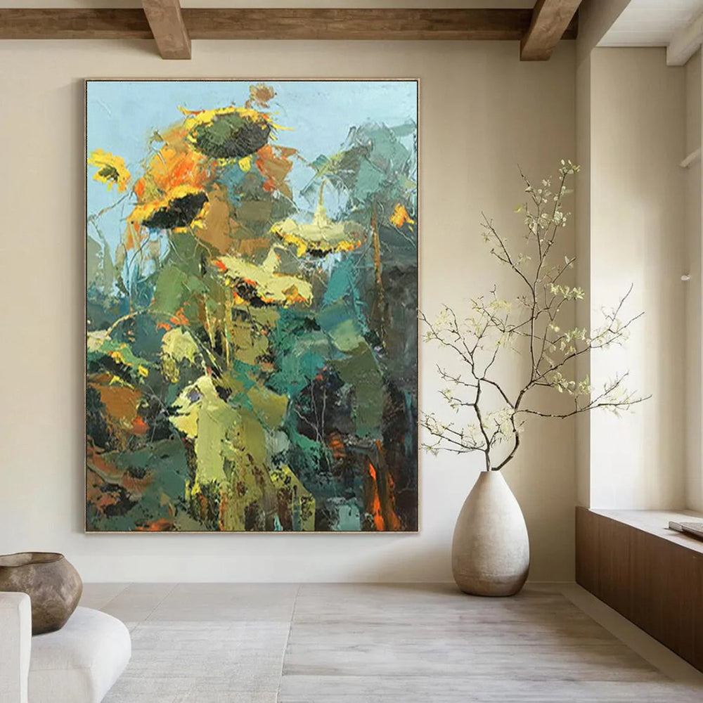 Immense Customizable Hand-Painted Abstract Mural for Bedroom & Dining Room DLZ1052