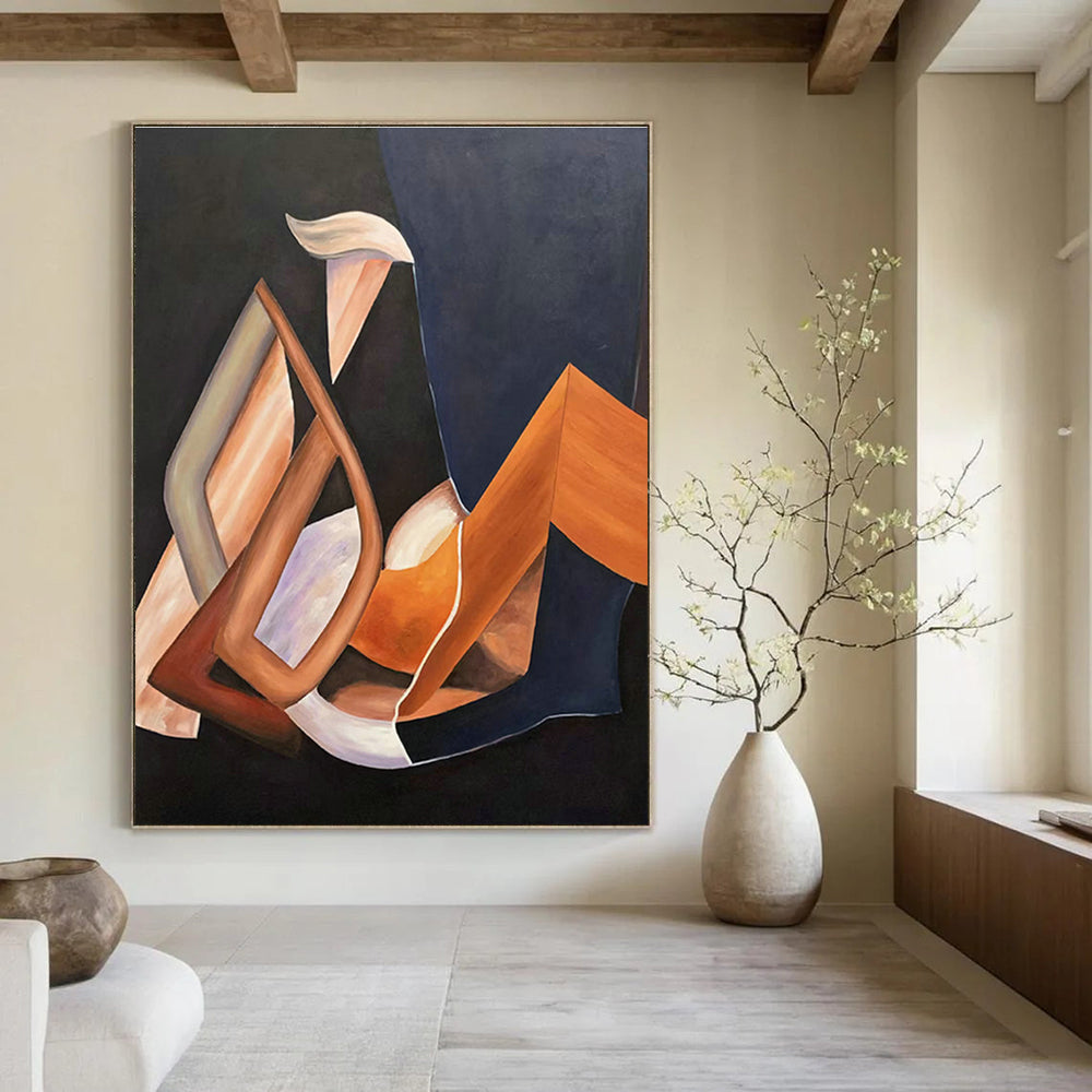 Abstract Hand - Painted Canvases for Living Room Coffee Table Coaster Holders & Dining Room Chair Armrest Caps DLZ0934