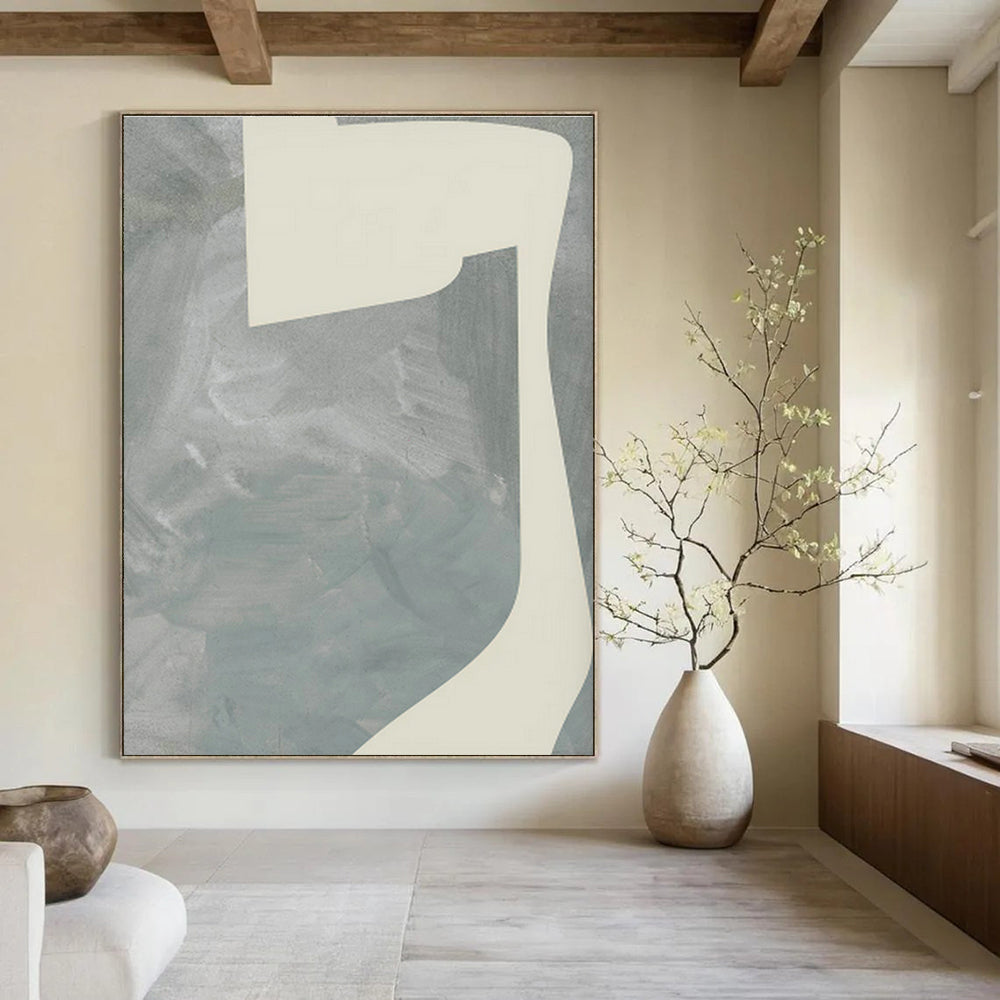 Oversized Abstract Hand - Painted Murals for Office Break Room Lounge Chairs & Dining Room Buffet Cabinets DLZ0711