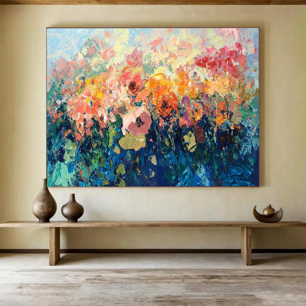 Vibrant Flower Field Abstract Painting THY431