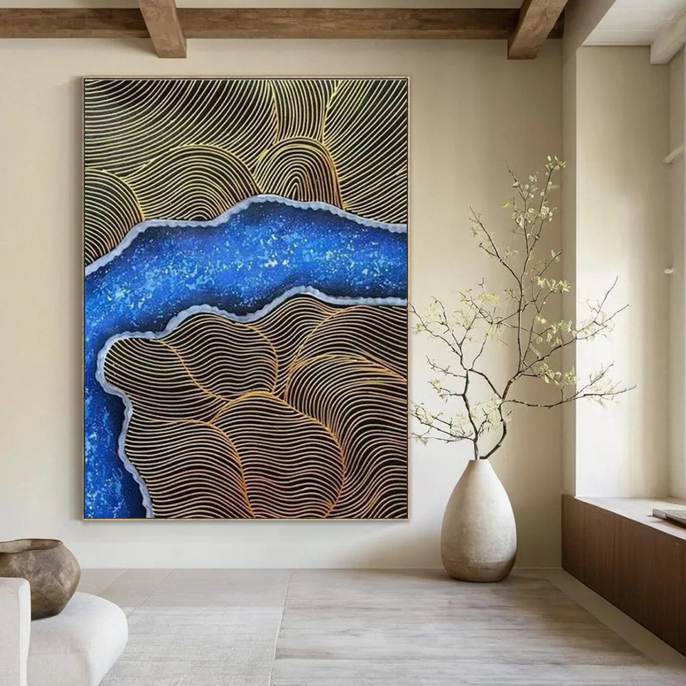 Oversized Handcrafted Abstract Painting for Bedroom & Office DLZ1352