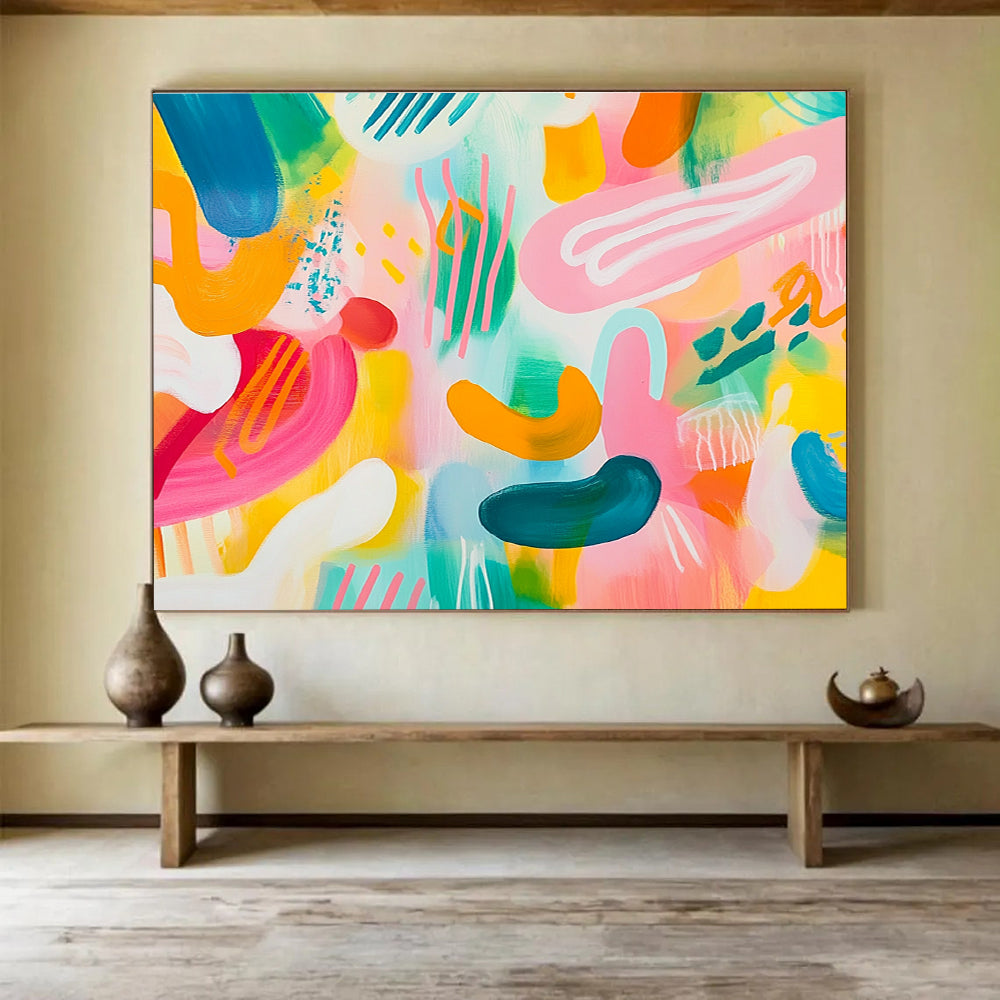 Colorful Playful Shapes Abstract Painting DYP074
