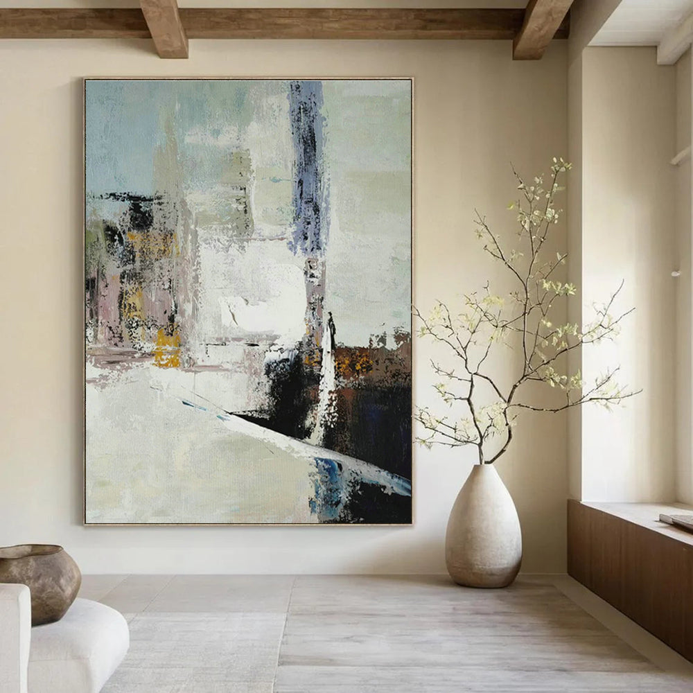 Large - Format Custom Hand - Painted Abstracts for Dining Room and Hallway DLZ0542